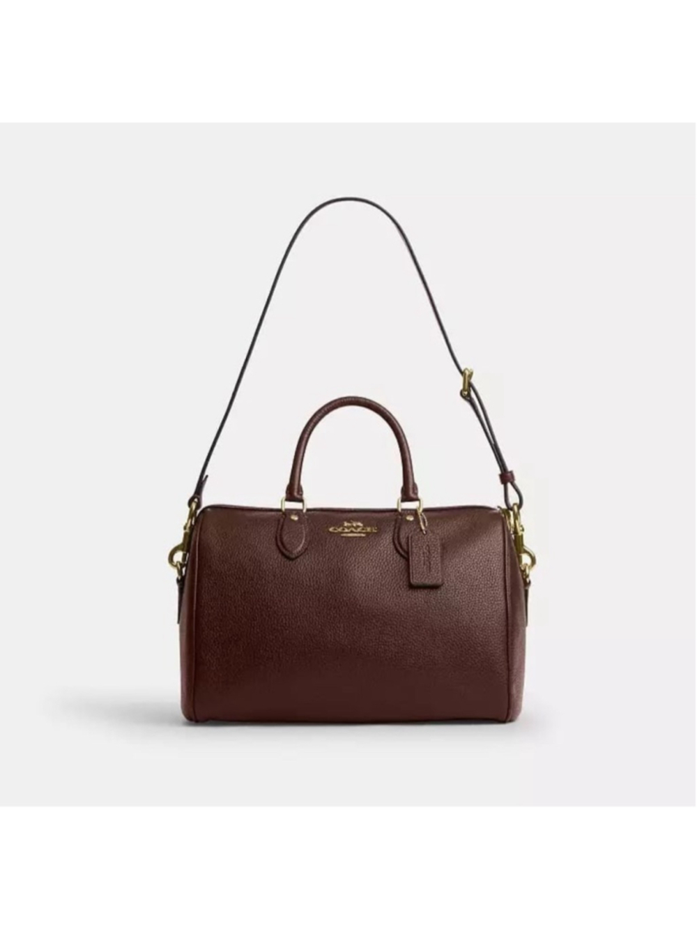 NEW Coach Large Rowan Satchel in Maple Pebble Leather with Gold Hardware NWT - Picture 5 of 11